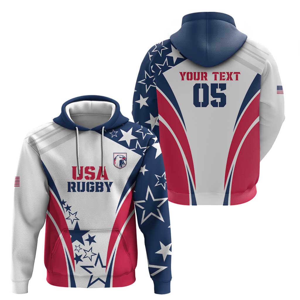 Custom USA Rugby 2024 Zip Hoodie Eagles Reigns Supreme White Version LT05 - Wonder Print Shop