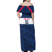 Custom USA Rugby 2024 Family Matching Off Shoulder Maxi Dress and Hawaiian Shirt Eagles Reigns Supreme Blue Version LT05 - Wonder Print Shop