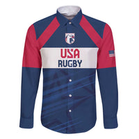 Custom USA Rugby 2024 Family Matching Short Sleeve Bodycon Dress and Hawaiian Shirt Eagles Reigns Supreme Blue Version LT05 - Wonder Print Shop