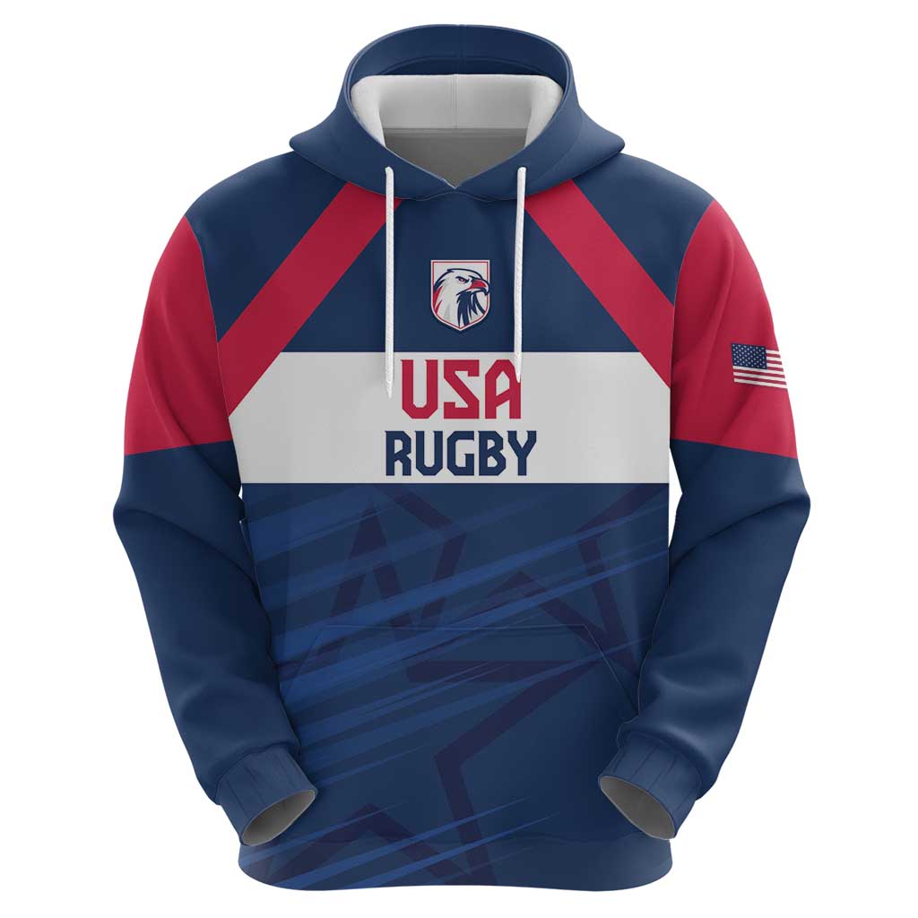 Custom USA Rugby 2024 Hoodie Eagles Reigns Supreme Blue Version LT05 - Wonder Print Shop