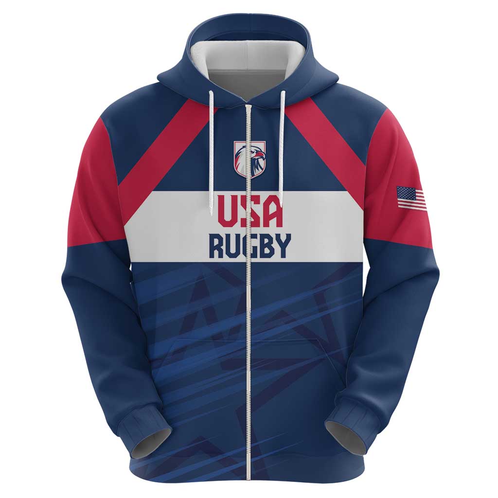 Custom USA Rugby 2024 Hoodie Eagles Reigns Supreme Blue Version LT05 - Wonder Print Shop