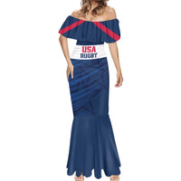 Custom USA Rugby 2024 Mermaid Dress Eagles Reigns Supreme Blue Version LT05 - Wonder Print Shop