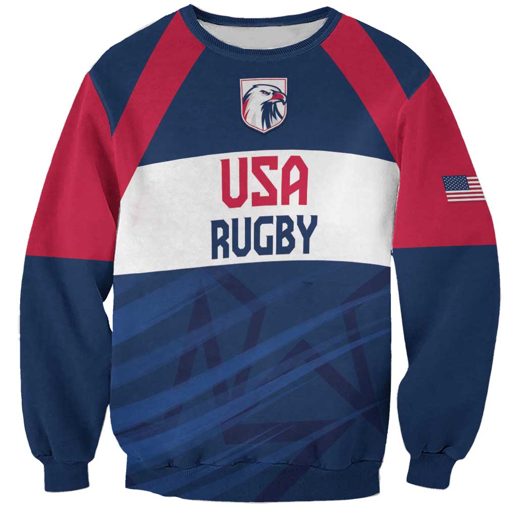Custom USA Rugby 2024 Sweatshirt Eagles Reigns Supreme Blue Version LT05 - Wonder Print Shop