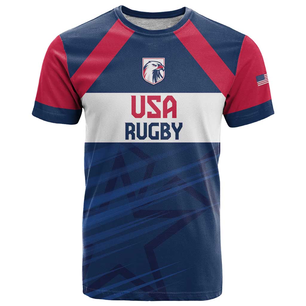 Custom USA Rugby 2024 T Shirt Eagles Reigns Supreme Blue Version LT05 - Wonder Print Shop