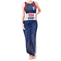 Custom USA Rugby 2024 Tank Maxi Dress Eagles Reigns Supreme Blue Version LT05 - Wonder Print Shop