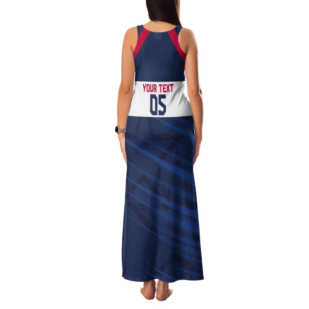 Custom USA Rugby 2024 Tank Maxi Dress Eagles Reigns Supreme Blue Version LT05 - Wonder Print Shop