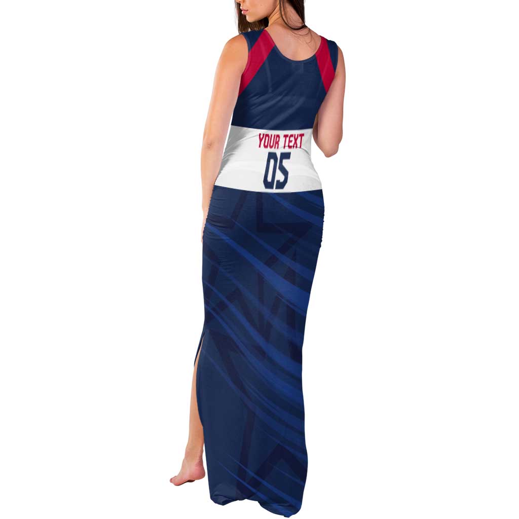 Custom USA Rugby 2024 Tank Maxi Dress Eagles Reigns Supreme Blue Version LT05 - Wonder Print Shop