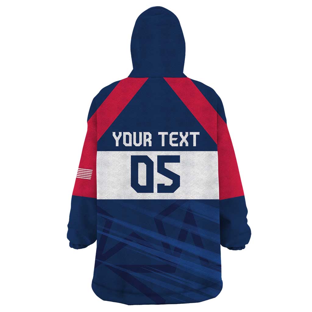 Custom USA Rugby 2024 Wearable Blanket Hoodie Eagles Reigns Supreme Blue Version LT05 - Wonder Print Shop