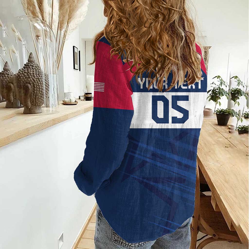 Custom USA Rugby 2024 Women Casual Shirt Eagles Reigns Supreme Blue Version LT05 - Wonder Print Shop