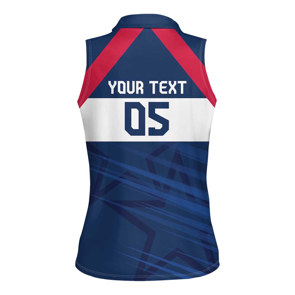 Custom USA Rugby 2024 Women Sleeveless Polo Shirt Eagles Reigns Supreme Blue Version LT05 - Wonder Print Shop