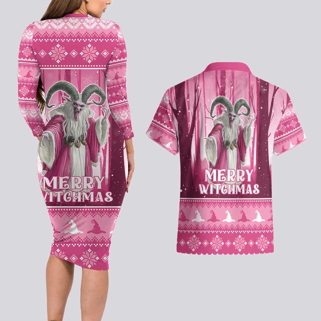 Christmas Naughty Witch Couples Matching Long Sleeve Bodycon Dress and Hawaiian Shirt Merry Witchmas LT05 - Wonder Print Shop