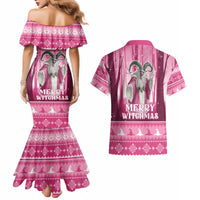 Christmas Naughty Witch Couples Matching Mermaid Dress and Hawaiian Shirt Merry Witchmas LT05 - Wonder Print Shop