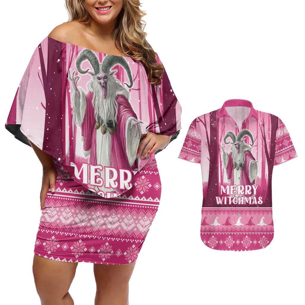 Christmas Naughty Witch Couples Matching Off Shoulder Short Dress and Hawaiian Shirt Merry Witchmas LT05 - Wonder Print Shop