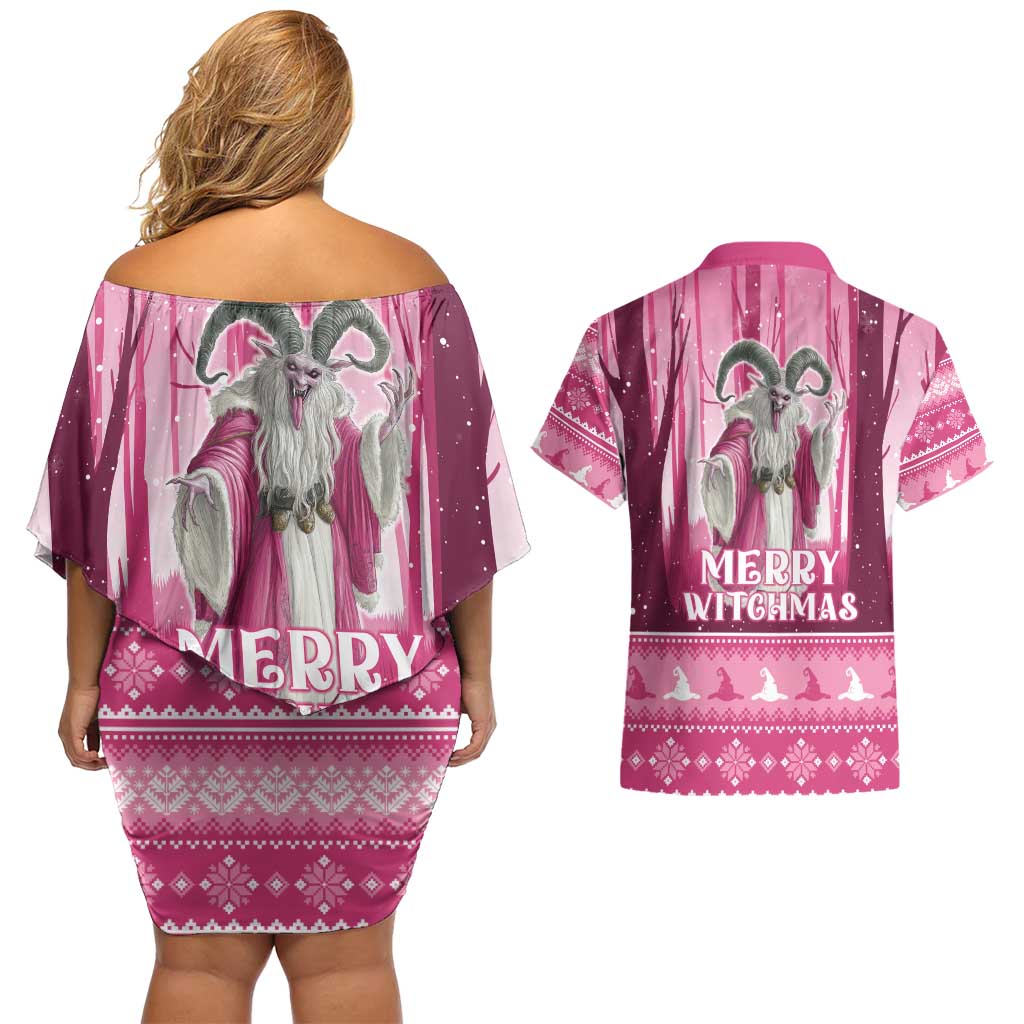 Christmas Naughty Witch Couples Matching Off Shoulder Short Dress and Hawaiian Shirt Merry Witchmas LT05 - Wonder Print Shop