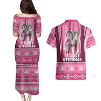 Christmas Naughty Witch Couples Matching Puletasi and Hawaiian Shirt Merry Witchmas LT05 - Wonder Print Shop