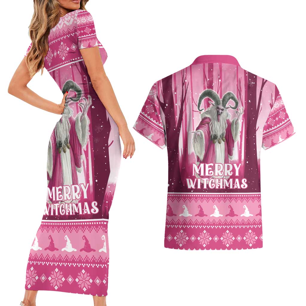 Christmas Naughty Witch Couples Matching Short Sleeve Bodycon Dress and Hawaiian Shirt Merry Witchmas LT05 - Wonder Print Shop