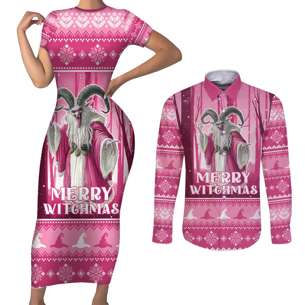 Christmas Naughty Witch Couples Matching Short Sleeve Bodycon Dress and Long Sleeve Button Shirt Merry Witchmas LT05 - Wonder Print Shop
