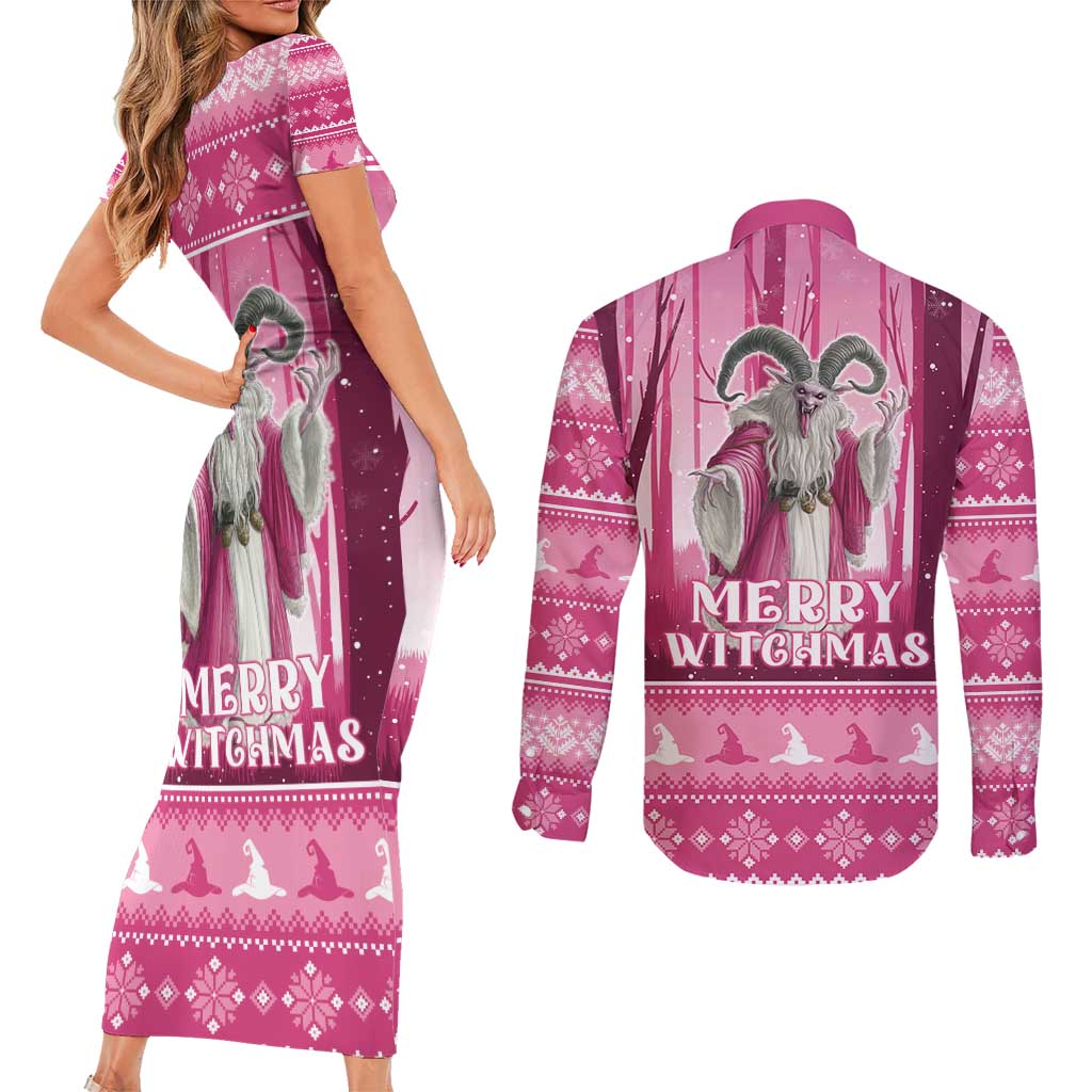 Christmas Naughty Witch Couples Matching Short Sleeve Bodycon Dress and Long Sleeve Button Shirt Merry Witchmas LT05 - Wonder Print Shop