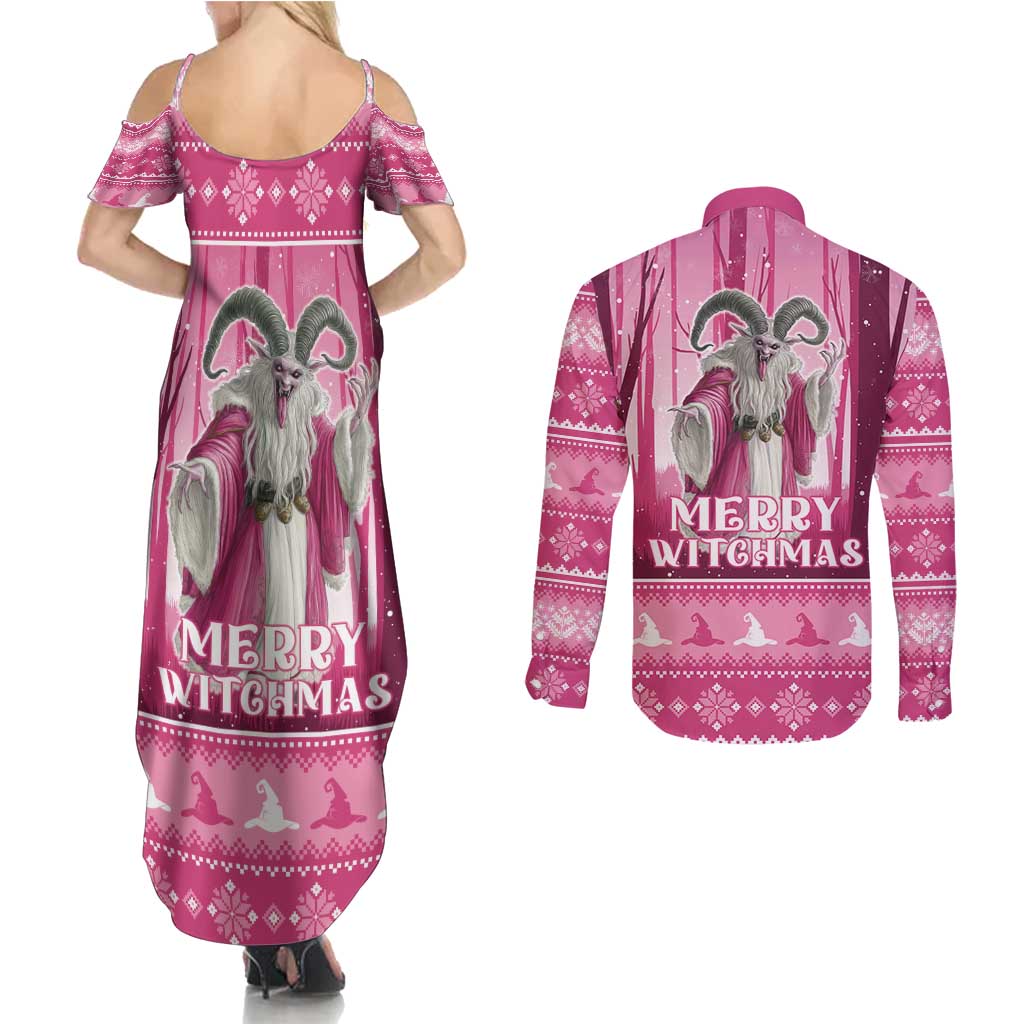 Christmas Naughty Witch Couples Matching Summer Maxi Dress and Long Sleeve Button Shirt Merry Witchmas LT05 - Wonder Print Shop