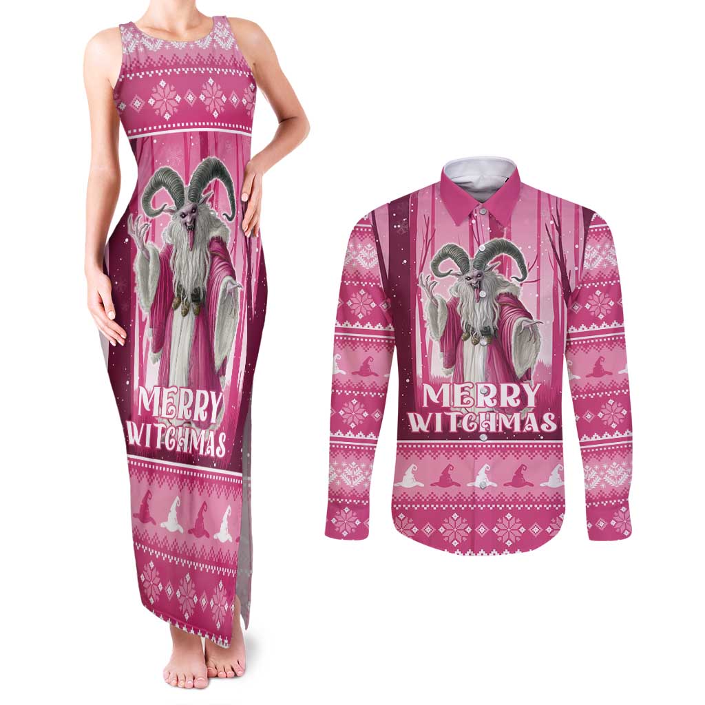 Christmas Naughty Witch Couples Matching Tank Maxi Dress and Long Sleeve Button Shirt Merry Witchmas LT05 - Wonder Print Shop
