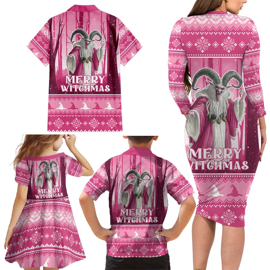 Christmas Naughty Witch Family Matching Long Sleeve Bodycon Dress and Hawaiian Shirt Merry Witchmas LT05 - Wonder Print Shop