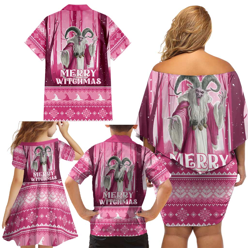 Christmas Naughty Witch Family Matching Off Shoulder Short Dress and Hawaiian Shirt Merry Witchmas LT05 - Wonder Print Shop
