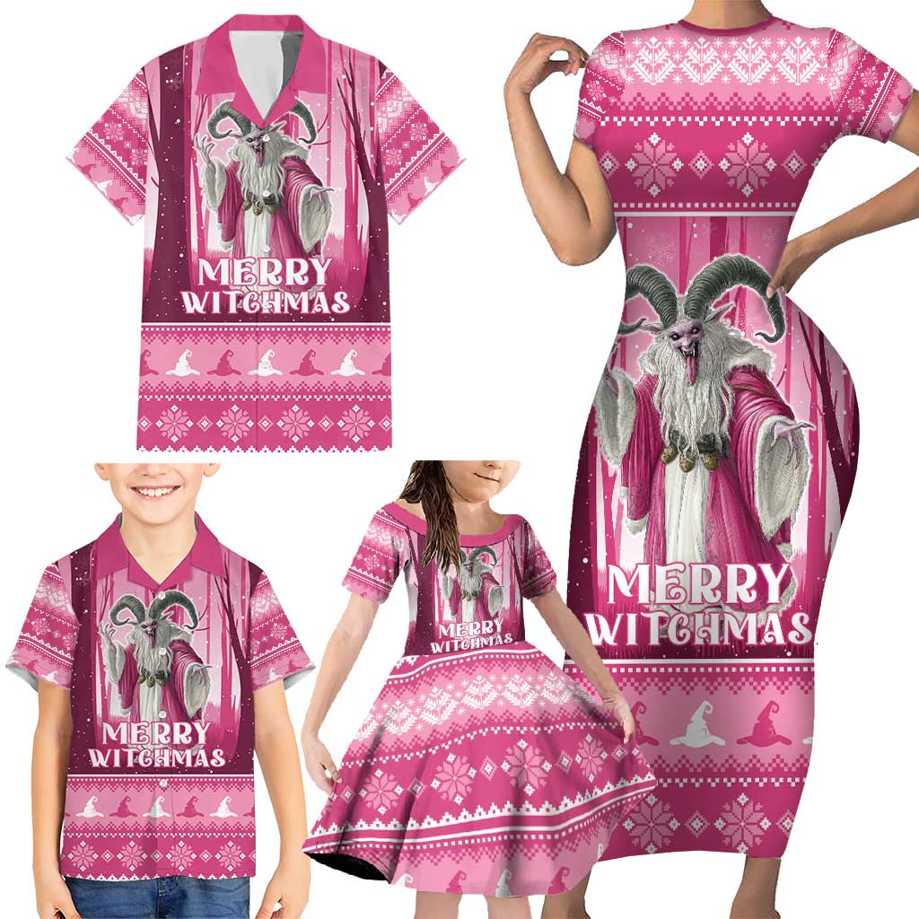 Christmas Naughty Witch Family Matching Short Sleeve Bodycon Dress and Hawaiian Shirt Merry Witchmas LT05 - Wonder Print Shop