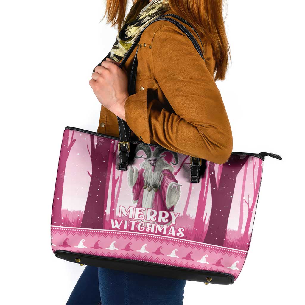 Christmas Naughty Witch Leather Tote Bag Merry Witchmas LT05 - Wonder Print Shop