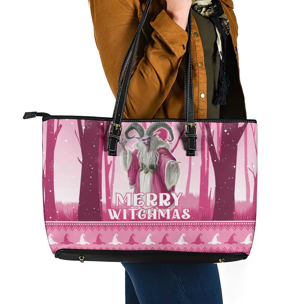 Christmas Naughty Witch Leather Tote Bag Merry Witchmas LT05 - Wonder Print Shop