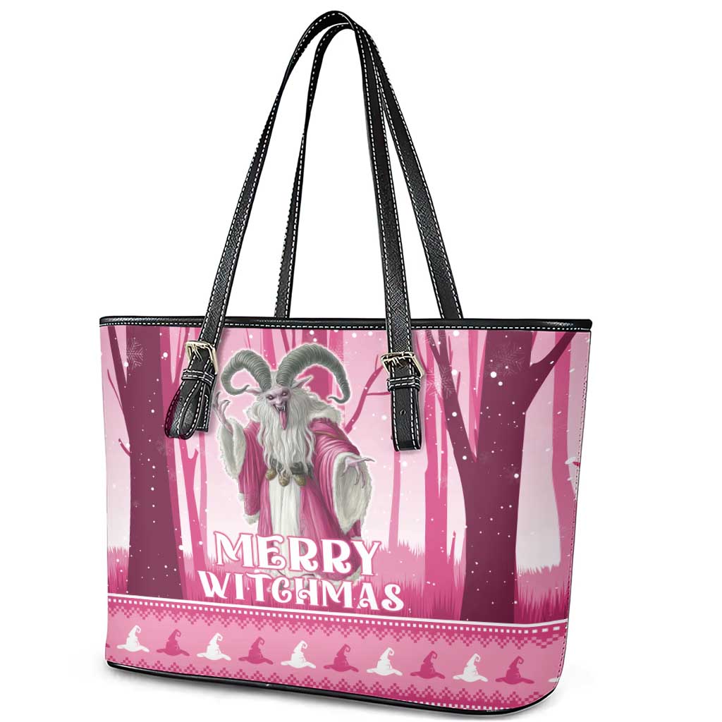 Christmas Naughty Witch Leather Tote Bag Merry Witchmas LT05 - Wonder Print Shop