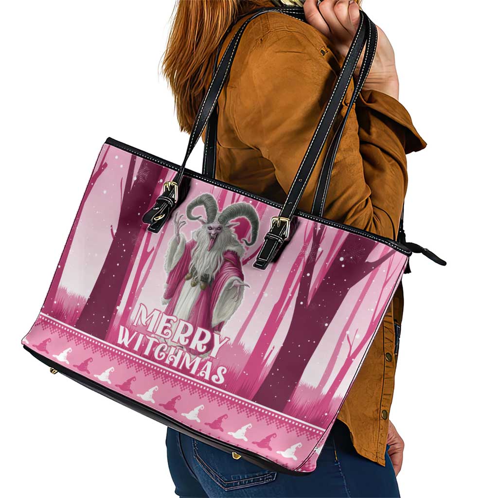 Christmas Naughty Witch Leather Tote Bag Merry Witchmas LT05 - Wonder Print Shop