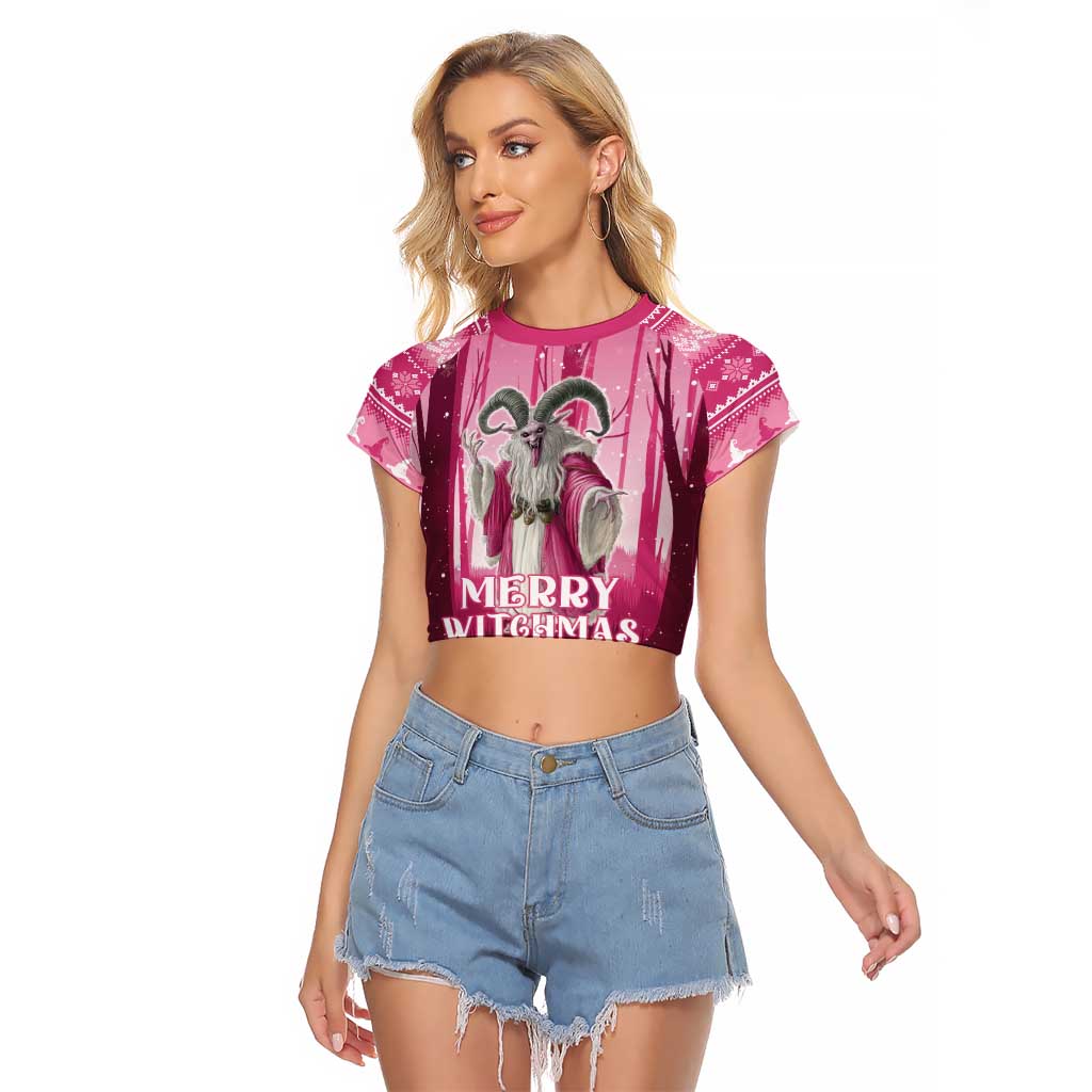 Christmas Naughty Witch Raglan Cropped T Shirt Merry Witchmas LT05 - Wonder Print Shop