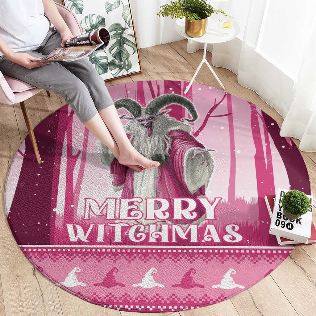 Christmas Naughty Witch Round Carpet Merry Witchmas