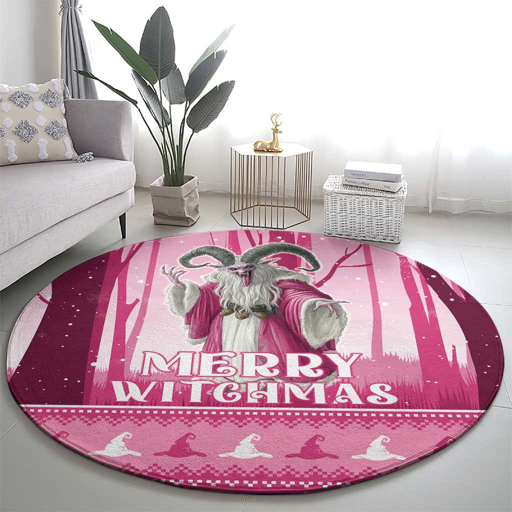 Christmas Naughty Witch Round Carpet Merry Witchmas