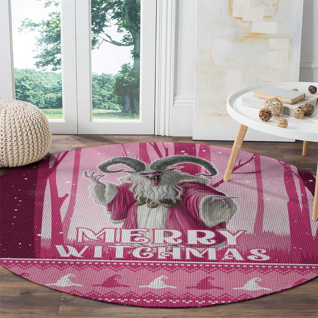 Christmas Naughty Witch Round Carpet Merry Witchmas