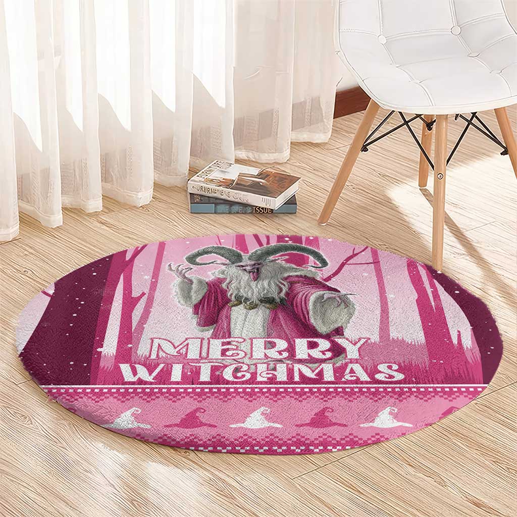 Christmas Naughty Witch Round Carpet Merry Witchmas