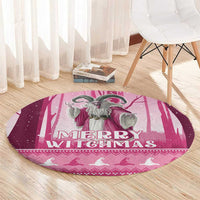 Christmas Naughty Witch Round Carpet Merry Witchmas
