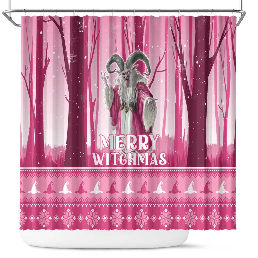 Christmas Naughty Witch Shower Curtain Merry Witchmas