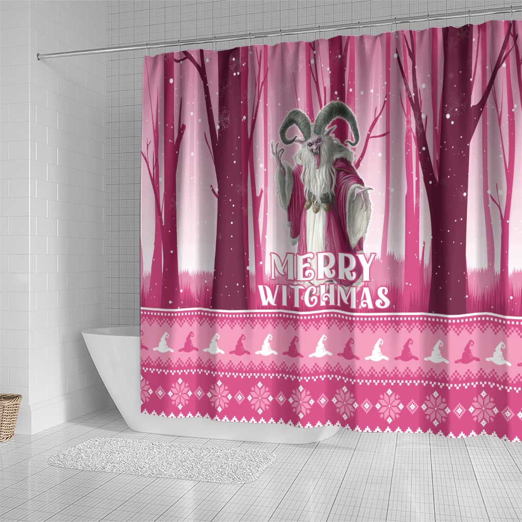 Christmas Naughty Witch Shower Curtain Merry Witchmas