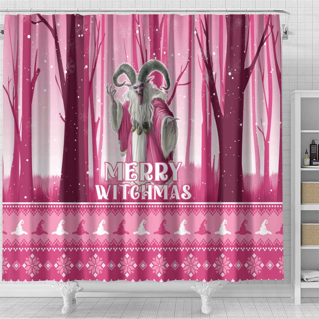 Christmas Naughty Witch Shower Curtain Merry Witchmas