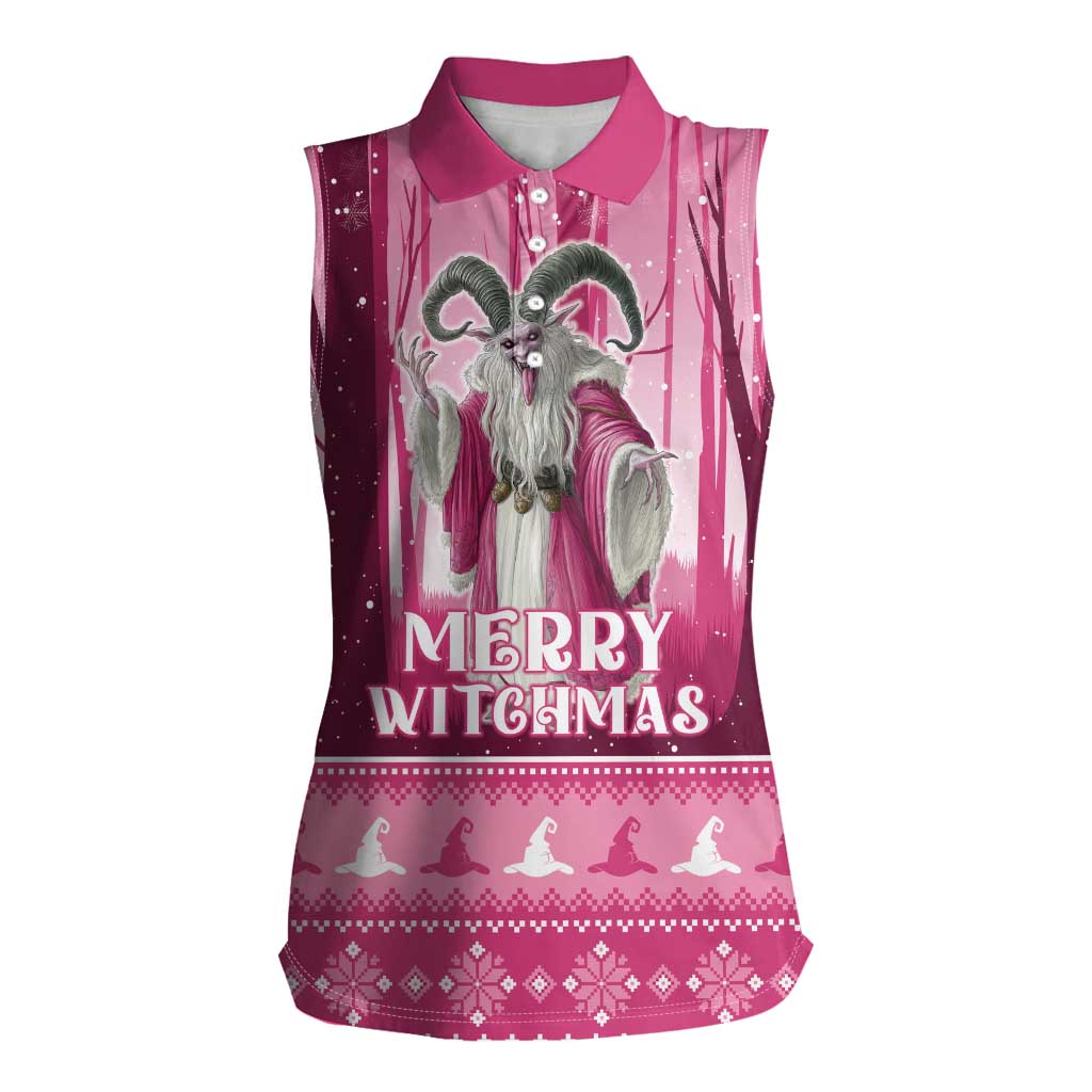 Christmas Naughty Witch Women Sleeveless Polo Shirt Merry Witchmas LT05 - Wonder Print Shop