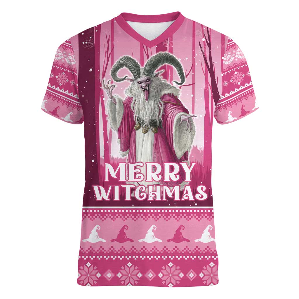 Christmas Naughty Witch Women V-Neck T-Shirt Merry Witchmas LT05 - Wonder Print Shop