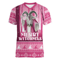 Christmas Naughty Witch Women V-Neck T-Shirt Merry Witchmas LT05 - Wonder Print Shop