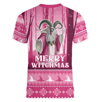Christmas Naughty Witch Women V-Neck T-Shirt Merry Witchmas LT05 - Wonder Print Shop