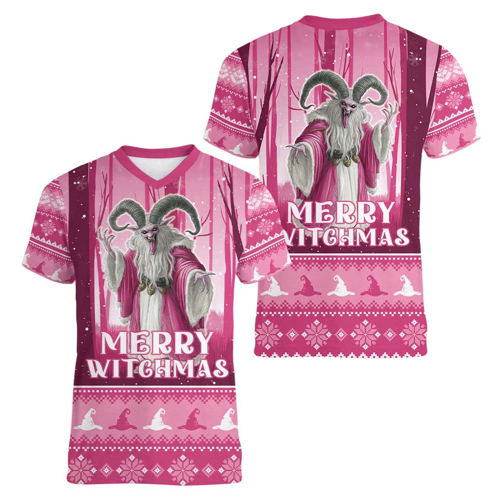 Christmas Naughty Witch Women V-Neck T-Shirt Merry Witchmas LT05 - Wonder Print Shop