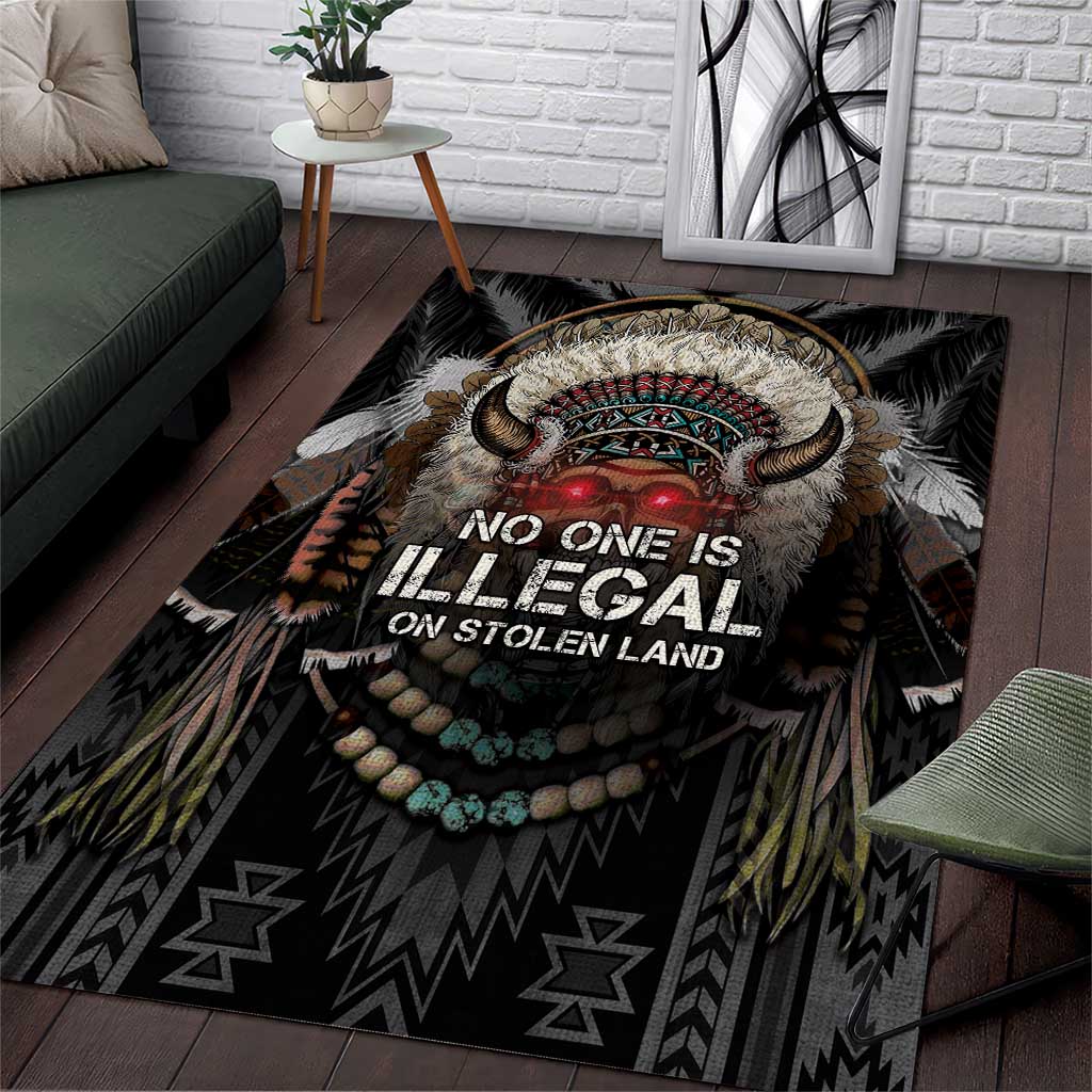 Native American Area Rug No One Is Illegal On Stolen Land