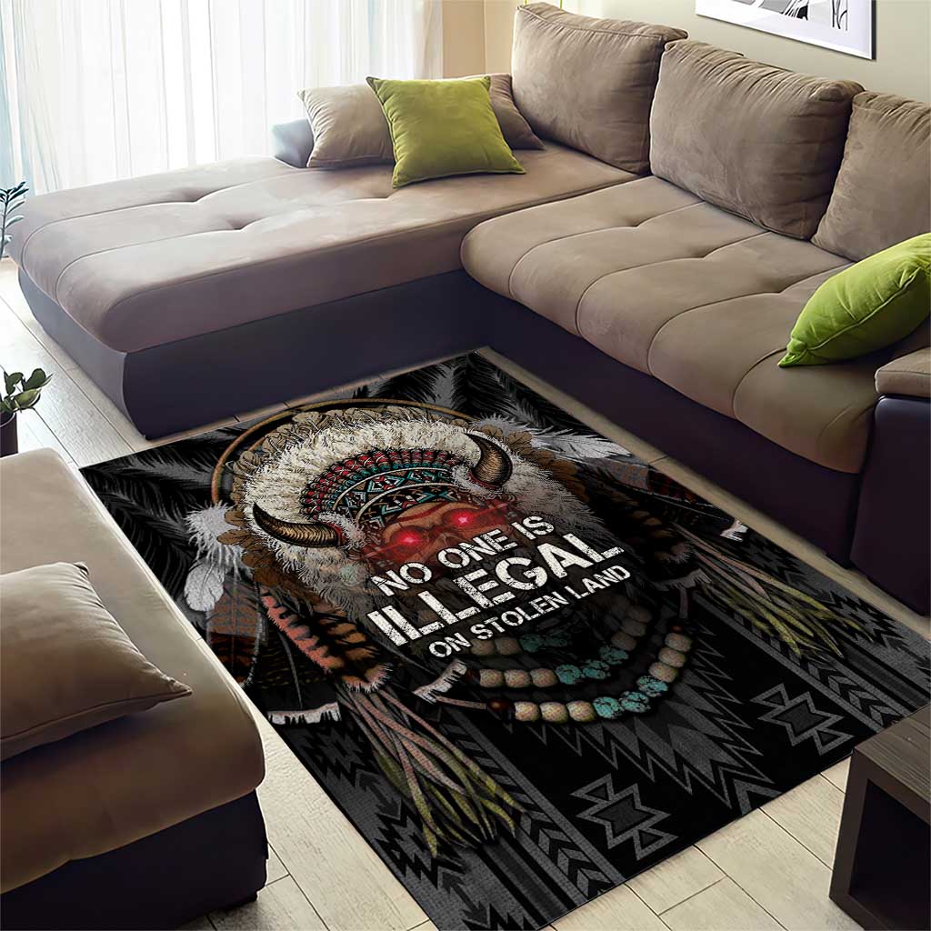 Native American Area Rug No One Is Illegal On Stolen Land