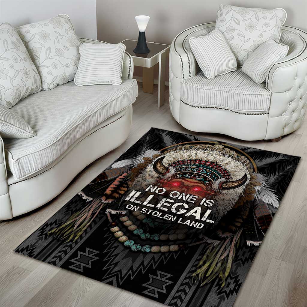 Native American Area Rug No One Is Illegal On Stolen Land