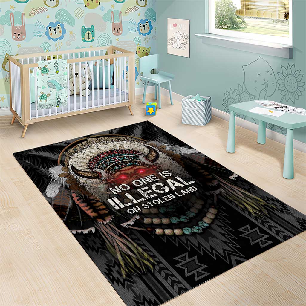 Native American Area Rug No One Is Illegal On Stolen Land