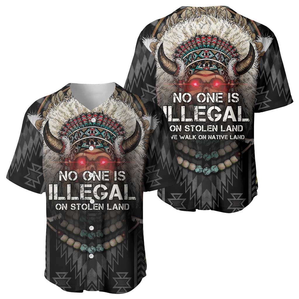 Native American Baseball Jersey No One Is Illegal On Stolen Land